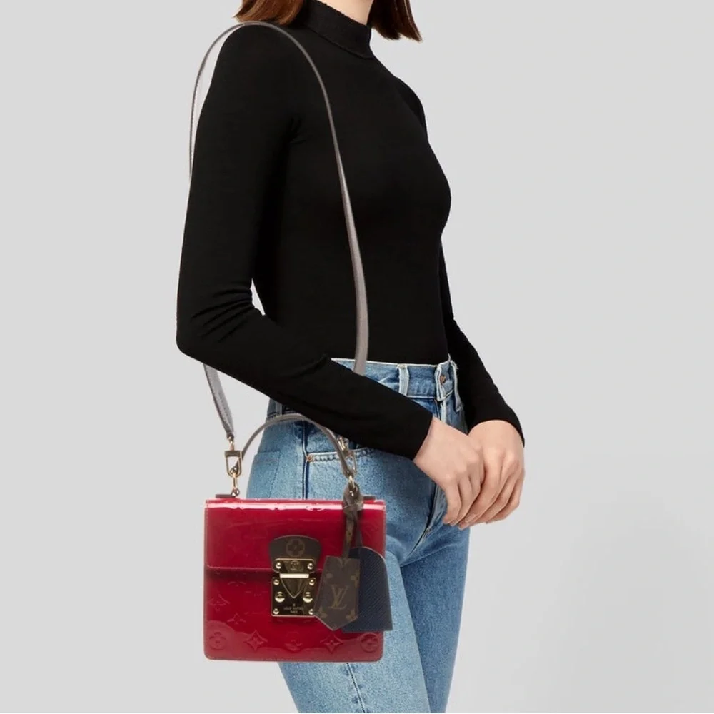 Louis Vuitton LV Monogram Spring Street patent leather 2 way bag RETAIL 3,000 - Picture 3 of 13